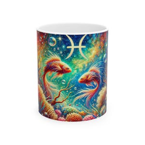 Pisces Zodiac Mug, Astrology Coffee Cup, Horoscope Tea Mug, Astrological Sign Drinkware, Birthday Gift Mug