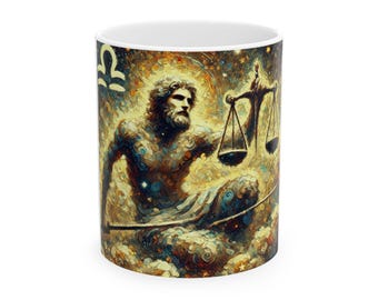 Libra Zodiac Mug, Horoscope Coffee Cup, Astrology Tea Mug, Birthday Gift, Constellation Drinkware