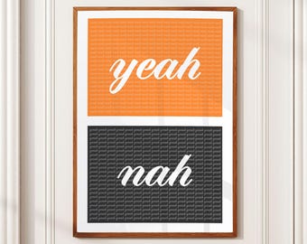 Impresión / Sí, no (naranja y negro) / Australia / Arte pop