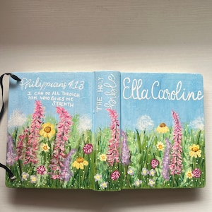 Wildflower Hand Painted Custom Bible