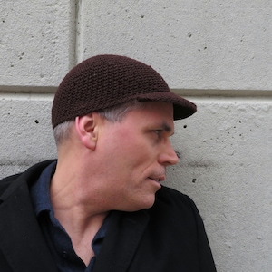 Light Grey Melton Wool 8 Panel Baseball Cap With Navy