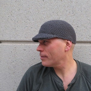 Gorra de béisbol de crochet, gorra de verano de lino y algodón, color gris pizarra