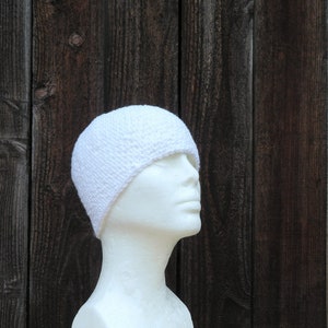 cotton kundalini cap, simply white crochet beanie image 8