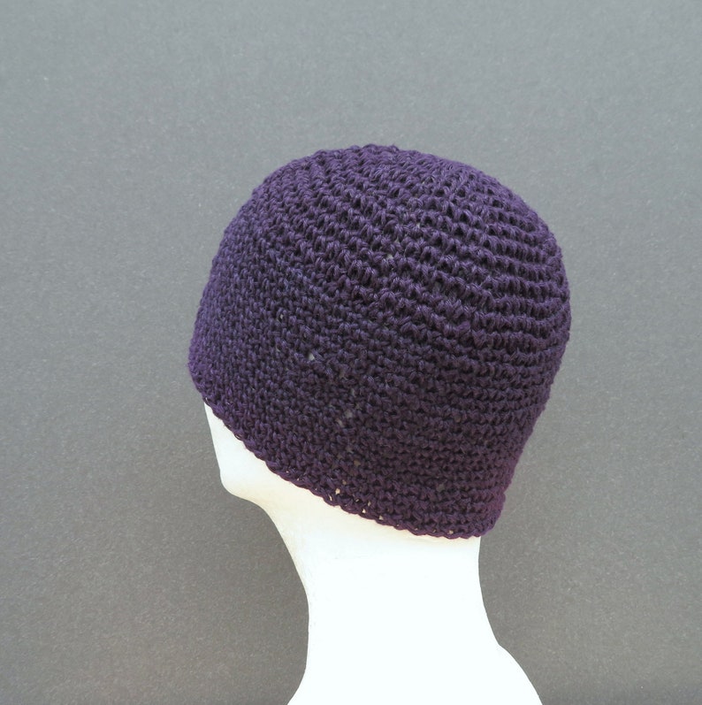 men/'s hemp kufi plum purple crochet