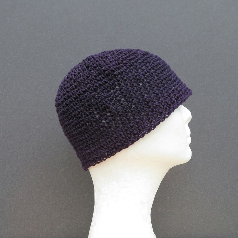 men/'s hemp kufi plum purple crochet