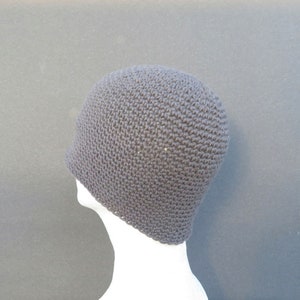 bonnet d'été pour hommes, chapeau gris ardoise en lin et coton, bonnet léger au crochet image 5