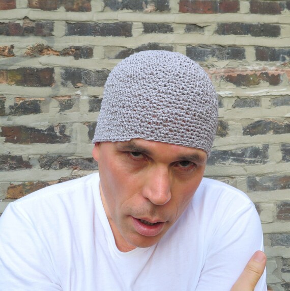 Men's Hemp Kufi Smokey Gray Crochet 