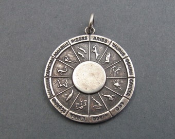 Zodiac Ecliptic, Silver Zodiac Charm, Connectedness Pendant, Four Seasons Pendant, Awareness Necklace