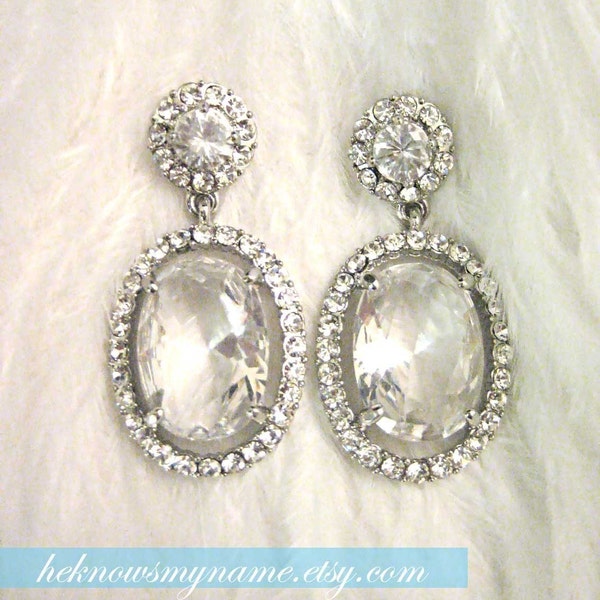 Mirror Earrings - big drop earrings, bridal chandlier earrings, rhinestone earrings, crystal earrings, oscar jewerly