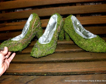 Moss shoe Planter-Moss and vines shoe-Moss planter-Moss pump