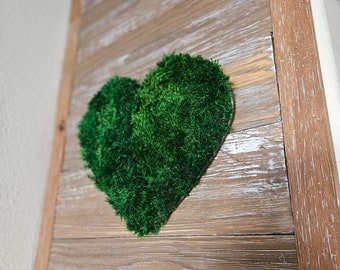 Mood Moss Heart | 12 Inch Preserved Mood Moss Heart | Real Moss | Moss Wall Art