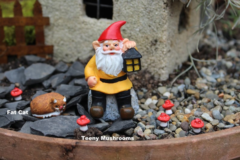 Miniature Dollhouse FAIRY GARDEN Accessories ~ TINY 1¼/" Tall Gnome w// Book