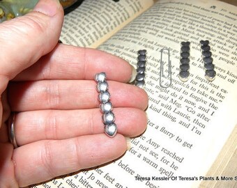 Silver Tone Heart Spacer Beads-12 Beautiful Polished Silver look Beads-Dangle Earrings-1 1/4" length