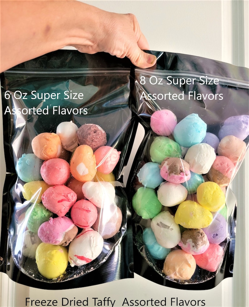 8 OZ Freeze Dried Cotton Candy Taffy Blue OR Pink image 9