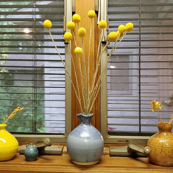 Craspedi-12 Long stem-Craspedia-Billy Balls-Billy Buttons-Dried Yellow Wedding Flowers