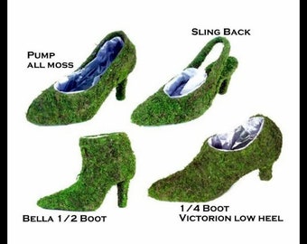 Moss shoe Planters-Shoe Baskets-Moss shoe-Moss boot-Moss planters-Moss pump