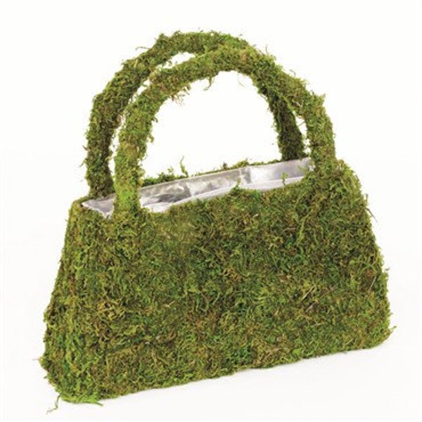 Moss Purse-1 Large Moss Purse Only-Preserved Moss-No water needed-preserved moss-pocket book planter