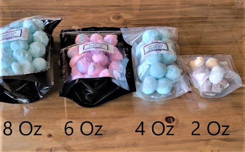 8 OZ Freeze Dried Cotton Candy Taffy Blue OR Pink image 5