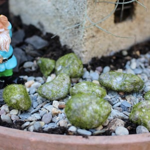 Moss covered rocks-Faux moss rocks-10 rocks per bag