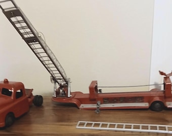 Vintage 1960's Tonka TFD Red Aerial Ladder Fire Truck Ladder