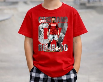 Cristiano Ronaldo Youth Soccer Shirt Kids Graphic Tee CR7 Soccer Fan Gift for Boys