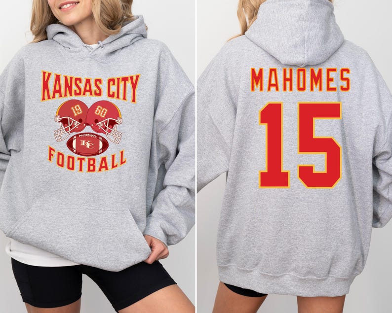 Mahomes Kansas City Football Hoodie: Unisex Fan Sweatshirt Sport Grey