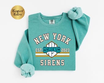 Comfort Colors New York Sirens PWHL Sweatshirt - Vintage Hockey Crewneck