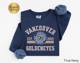 Comfort Colors Vancouver Goldeneyes PWHL Hockey Sweatshirt: Unisex Vintage Style