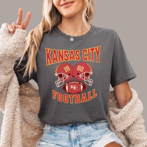 Kansas City Football T-shirt, Mahomes Kelce 87 Youth and Adult Fan Unisex T-Shirt Asphalt