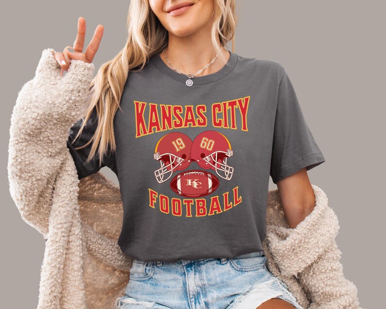 Kansas City Football T-shirt, Mahomes Kelce 87 Youth and Adult Fan Unisex T-Shirt Asphalt