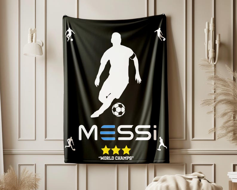 Messi Soccer Blanket: Plush Throw for Soccer Fans image 4