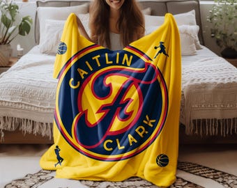 Caitlin Clark Logo Graphic Youth & Adult Plush Blanket