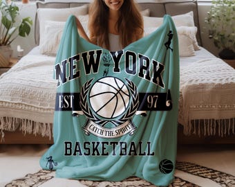 New York Women's Basketball Vintage Youth & Adult Plush Blanket