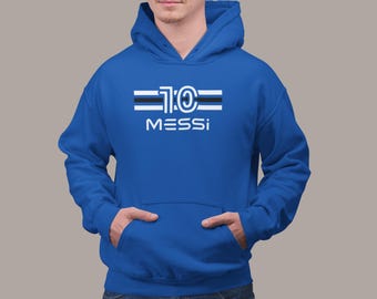 Messi 10 Argentina Soccer Unisex Hoodie for Adults and Youth  - With front design