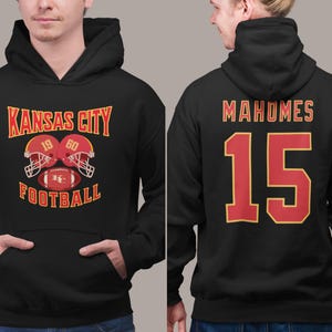 Mahomes Kansas City Football Hoodie: Unisex Fan Sweatshirt Black