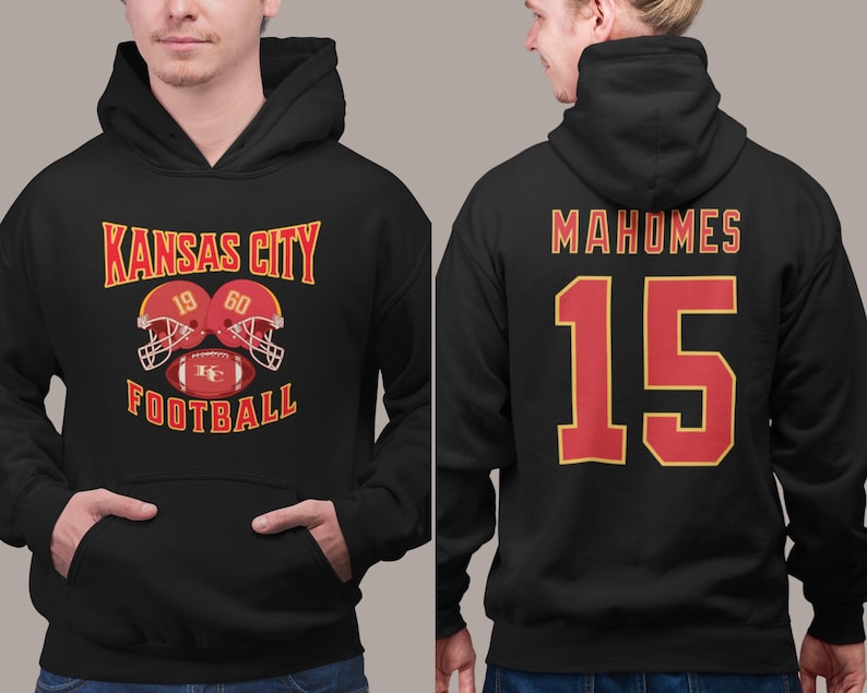 Mahomes Kansas City Football Hoodie: Unisex Fan Sweatshirt Black