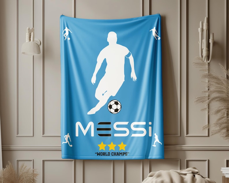 Messi Soccer Blanket: Plush Throw for Soccer Fans image 2
