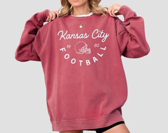 Kansas City Football Vintage Shirt, KC Football Unisex Retro Comfort Colors Sweatshirt