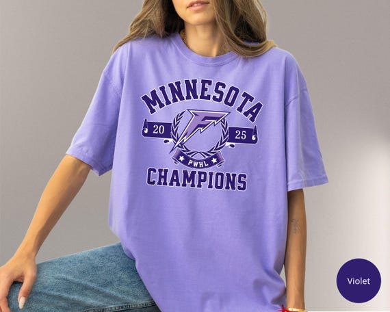 Minnesota Frost Champions PWHL Hockey Tee - Comfort Colors T-shirt