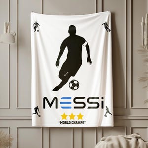 Messi Soccer Blanket: Plush Throw for Soccer Fans image 7