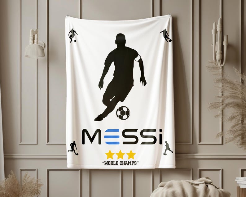 Messi Soccer Blanket: Plush Throw for Soccer Fans image 7