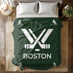 PWHL Boston Fleet Plush Blanket - Soft and Cozy Blanket Gift for Christmas, Birthday, Dad, Husband, Son, Kids, Hockey Fans, and Teams