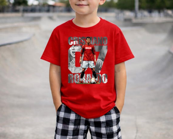 Cristiano Ronaldo Youth Soccer Shirt Kids Graphic Tee CR7 Soccer Fan Gift for Boys