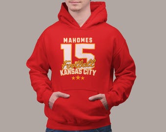 Mahomes 15 Kansas City Football Hoodie: Unisex KC Fan Apparel