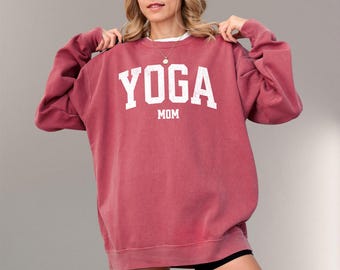 Custom Yoga Mom Comfort Colors Sweatshirt: Vintage Style
