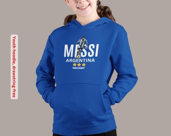 Messi 10 Argentina Soccer World Champions Youth and Adult Unisex Hoodie