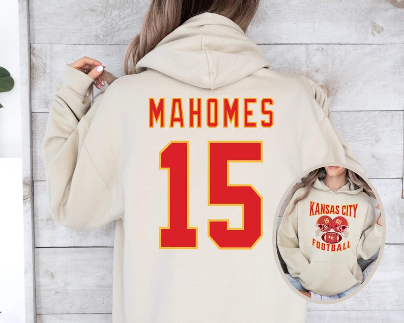 Mahomes Kansas City Football Hoodie: Unisex Fan Sweatshirt Sand