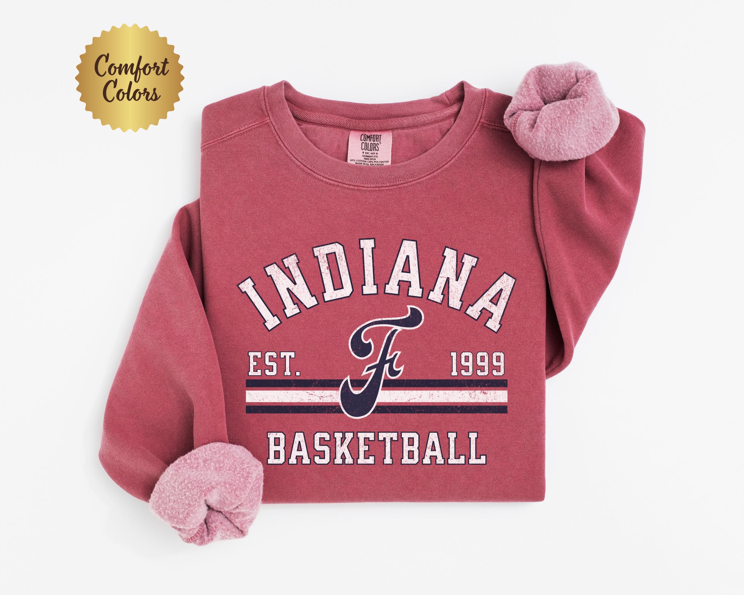 Comfort Colors® Indiana F. Womens Basketball Vintage Sweatshirt, Indiana Fan Gift Unisex Garment-Dyed Sweatshirt