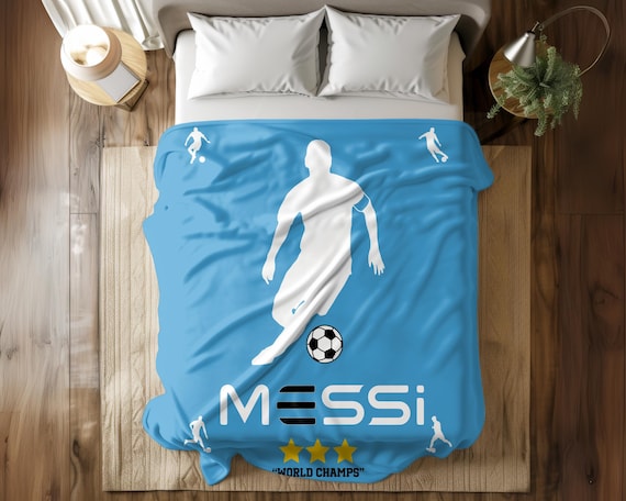 Messi Soccer Blanket: Plush Throw for Soccer Fans
