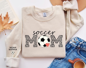 Custom Soccer Mom Sweatshirt: with Kids' Names on the Sleeve, Game Day Hoodie